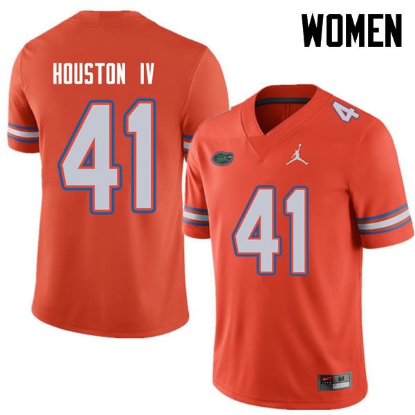 NCAA Florida Gators James Houston IV Women's #41 Jordan Brand Orange Stitched Authentic College Football Jersey VIT3064YQ